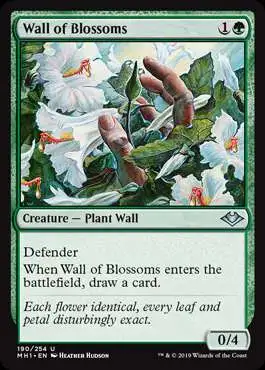 MtG Trading Card Game Modern Horizons Uncommon Wall of Blossoms #190