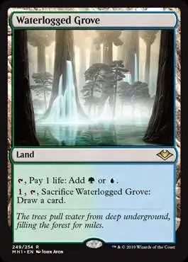 MtG Trading Card Game Modern Horizons Rare Waterlogged Grove #249