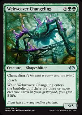 MtG Trading Card Game Modern Horizons Uncommon Webweaver Changeling #192