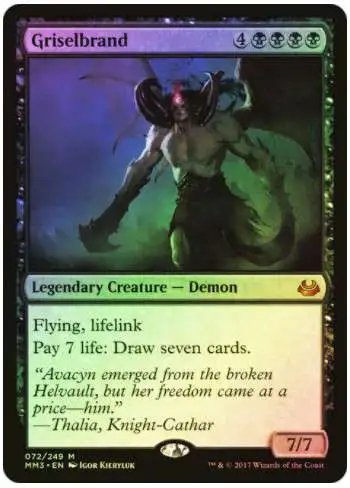 Magic The Gathering Modern Masters 2017 Edition Single Card Mythic Rare  Griselbrand 72 FOIL - ToyWiz