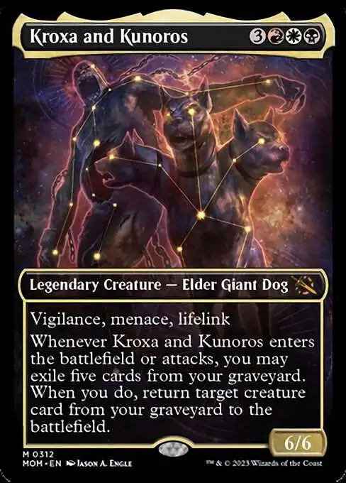 MtG March of the Machine Mythic Rare Kroxa and Kunoros #312 [Showcase]
