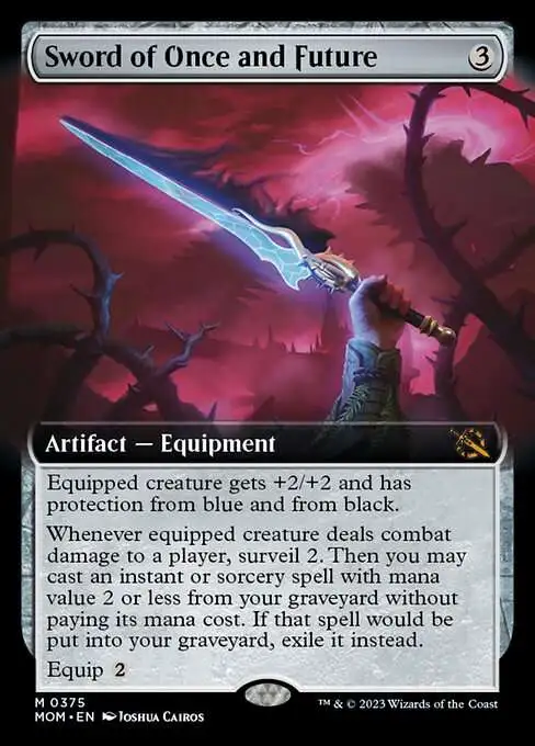 MtG March of the Machine Mythic Rare Sword of Once and Future #375 [Extended Art]