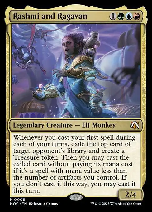 MtG March of the Machine Commander Mythic Rare Rashmi and Ragavan #8