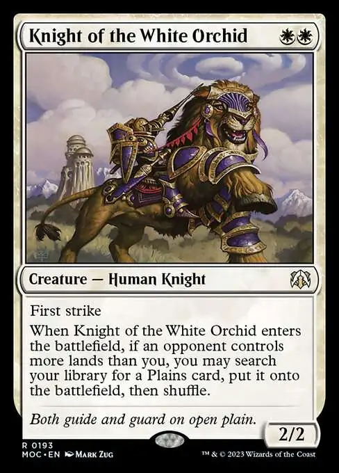 MtG March of the Machine Commander Rare Knight of the White Orchid #193