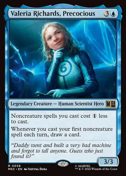 magic the gathering super rare cards Marvel Heroes Commander Single Card Valeria Richards, Precocious 38 May contain Foils Most Valuable Mythic Rare Cards