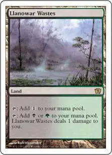 MtG 9th Edition Rare Llanowar Wastes #322 [Moderately Played FOIL] [Moderately Played]