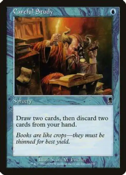 MtG Odyssey Common FOIL Careful Study #70 [Moderately Played]