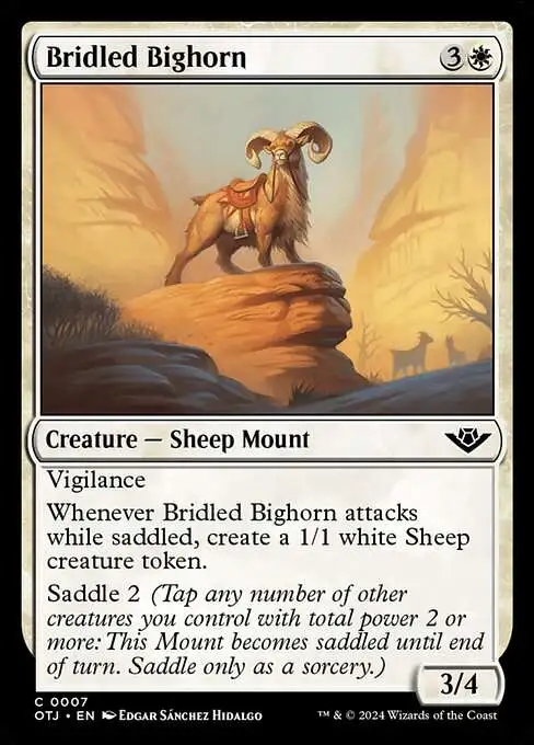 MtG Outlaws of Thunder Junction Common Bridled Bighorn #7