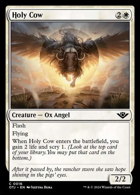 MtG Outlaws of Thunder Junction Common Foil Holy Cow #16