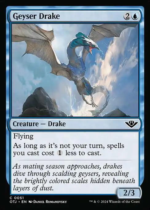 MtG Outlaws of Thunder Junction Common Geyser Drake #51