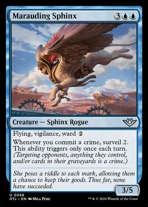 MtG Outlaws of Thunder Junction Uncommon Foil Marauding Sphinx #56