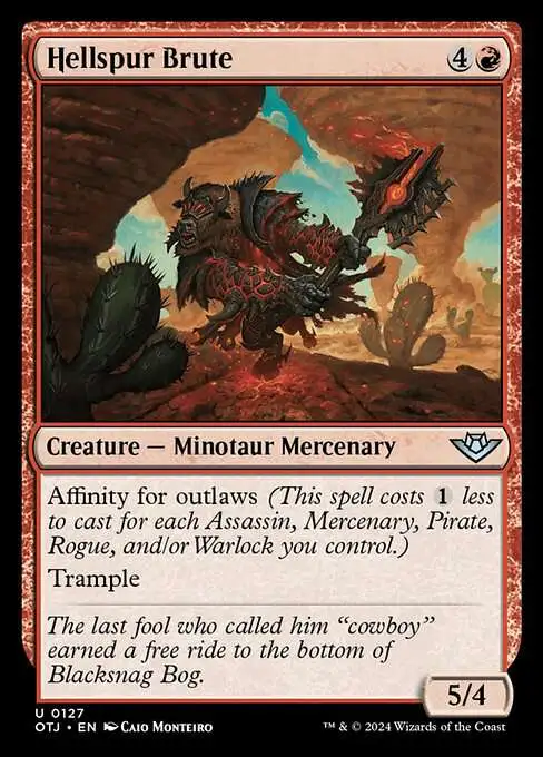 MtG Outlaws of Thunder Junction Uncommon Hellspur Brute #127