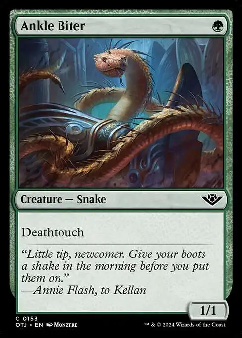 Magic The Gathering Outlaws of Thunder Junction Single Card Common Ankle Biter 153 - ToyWiz Magic The Gathering Outlaws of Thunder Junction Single Card Common Ankle Biter 153 - ToyWiz