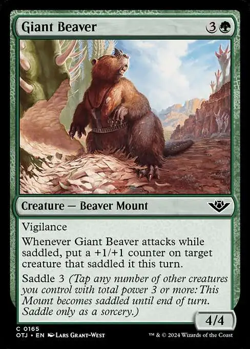 MtG Outlaws of Thunder Junction Common Giant Beaver #165