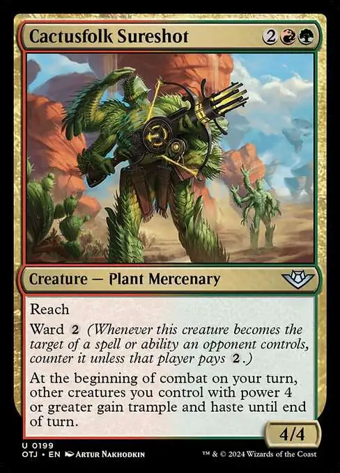 MtG Outlaws of Thunder Junction Uncommon Foil Cactusfolk Sureshot #199