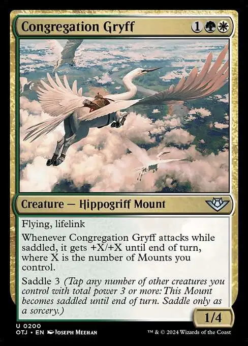 MtG Outlaws of Thunder Junction Uncommon Congregation Gryff #200