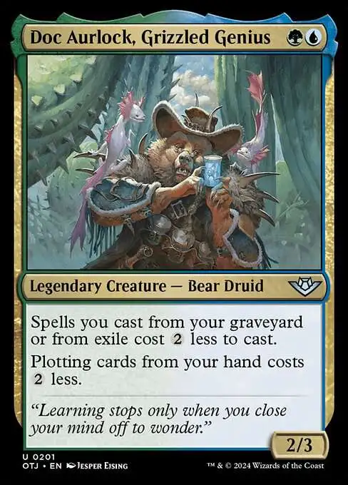 MtG Outlaws of Thunder Junction Uncommon Doc Aurlock, Grizzled Genius #201
