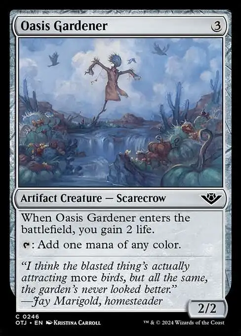 MtG Outlaws of Thunder Junction Common Oasis Gardener #246
