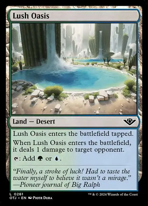 MtG Outlaws of Thunder Junction Common Foil Lush Oasis #261
