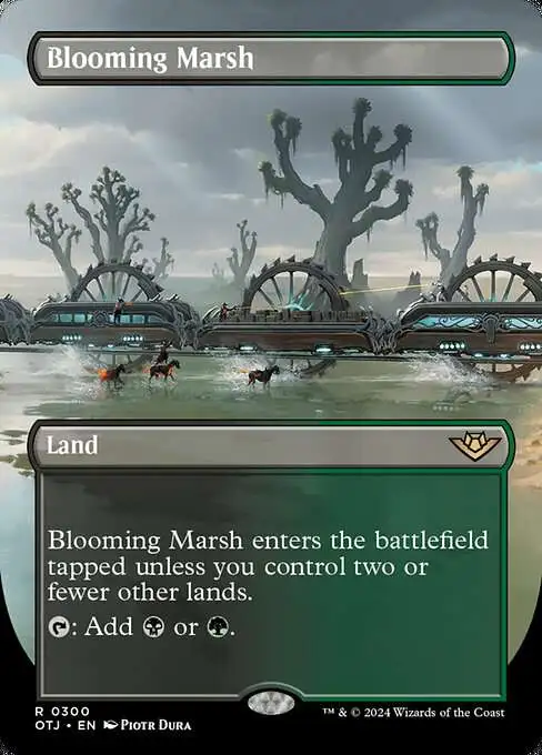 MtG Outlaws of Thunder Junction Rare Blooming Marsh #300 [Borderless]