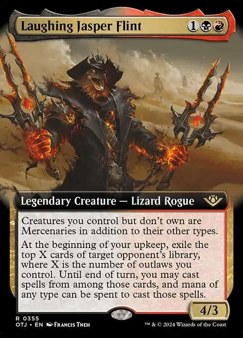 MtG Outlaws of Thunder Junction Rare Laughing Jasper Flint #355 [Extended Art FOIL]