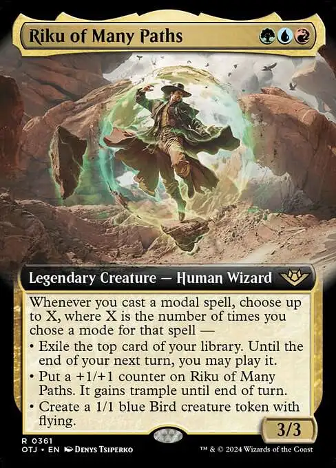 MtG Outlaws of Thunder Junction Rare Riku of Many Paths #361 [Extended Art]