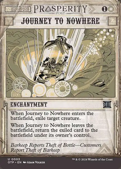 MtG Outlaws of Thunder Junction Breaking News Uncommon Journey to Nowhere #3 [Prosperity Showcase]