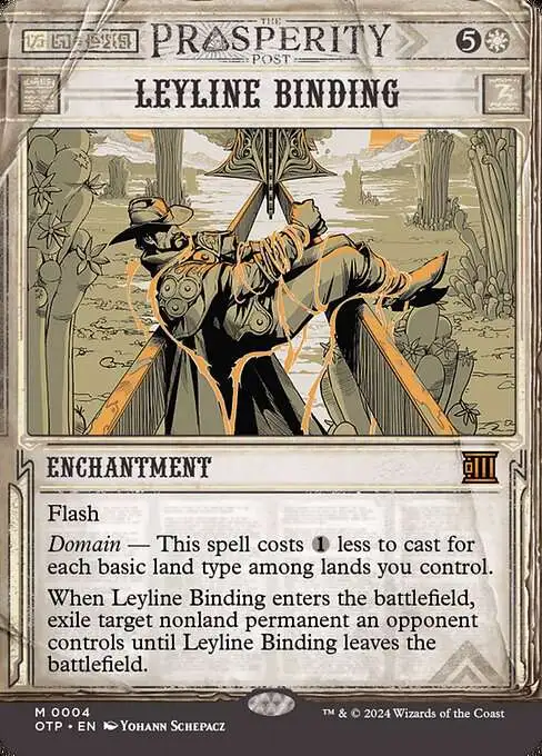 MtG Outlaws of Thunder Junction Breaking News Mythic Rare Leyline Binding #4 [Prosperity Showcase]