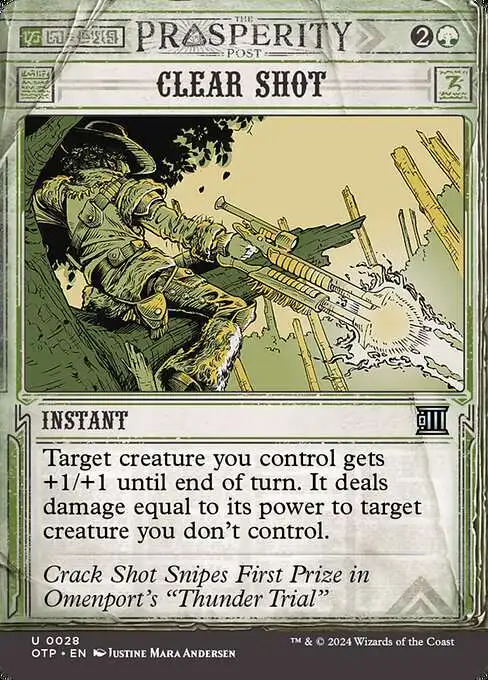 MtG Outlaws of Thunder Junction Breaking News Uncommon Clear Shot #28  [Prosperity Showcase]