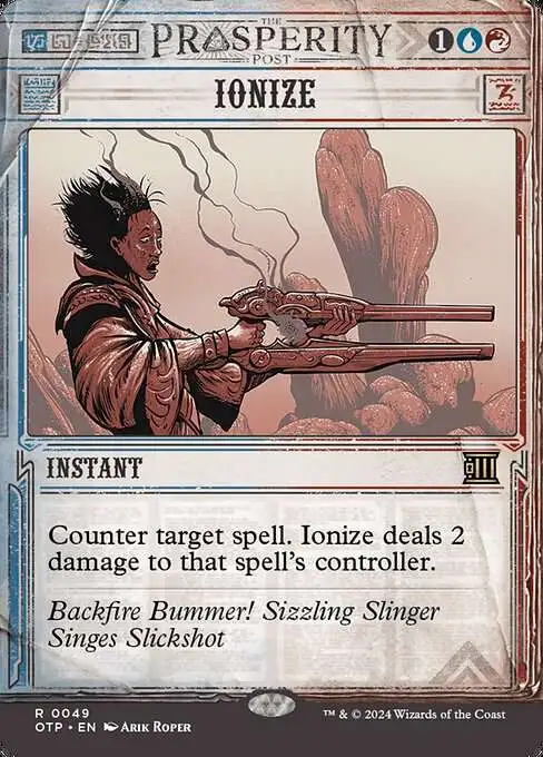 MtG Outlaws of Thunder Junction Breaking News Rare Ionize #49 [Prosperity Showcase]