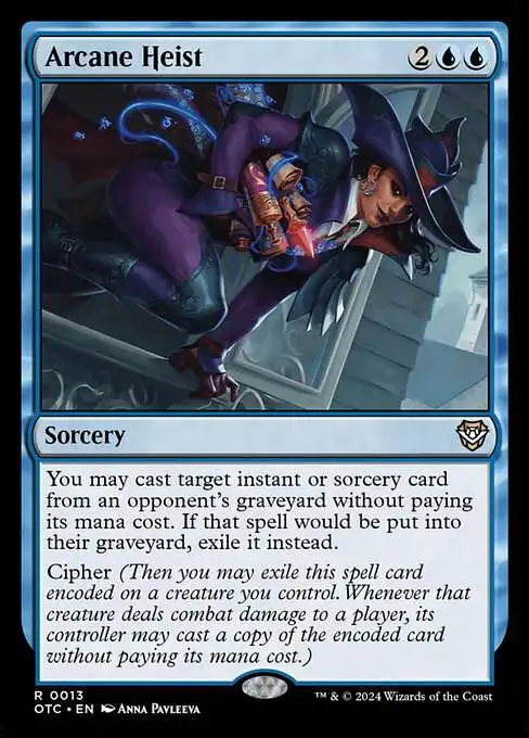 MtG Outlaws of Thunder Junction Commander Rare Arcane Heist #13