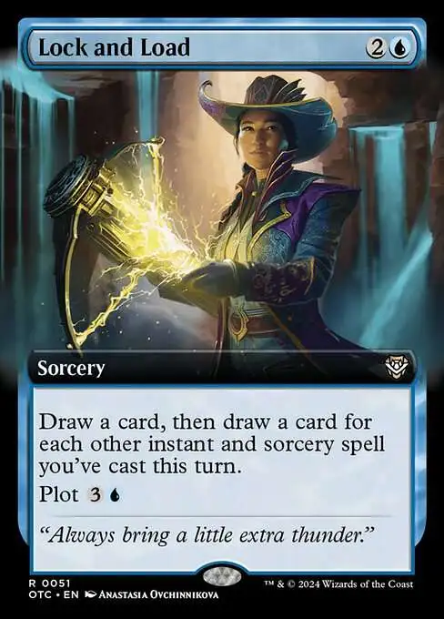 MtG Outlaws of Thunder Junction Commander Rare Lock and Load #51 [Extended Art]
