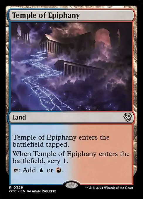 MtG Outlaws of Thunder Junction Commander Rare Temple of Epiphany #329