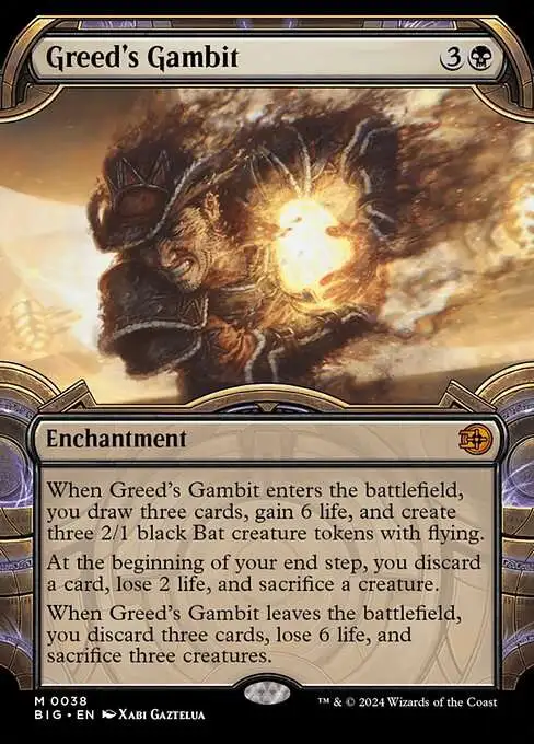 Magic The Gathering Outlaws of Thunder Junction The Big Score Single Card  Mythic Rare Greeds Gambit 38 Vault Frame - ToyWiz