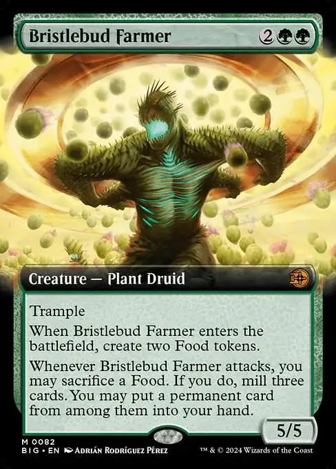 MtG Outlaws of Thunder Junction The Big Score Mythic Rare Bristlebud Farmer #82 [Extended Art]