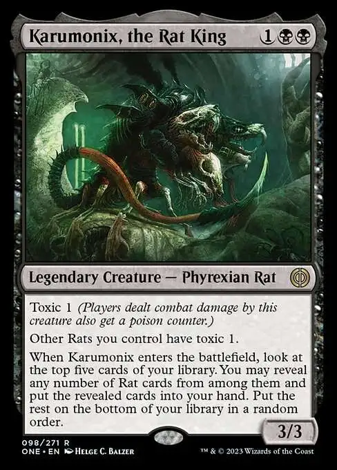 MtG Phyrexia: All Will Be One Rare Foil Karumonix, the Rat King #98