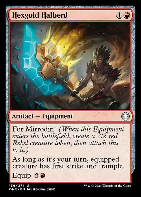 MtG Phyrexia: All Will Be One Uncommon Hexgold Halberd #136