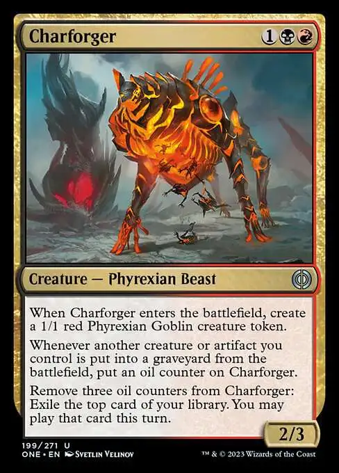 Magic The Gathering Phyrexia All Will Be One Single Card Uncommon  Charforger 199 FOIL - ToyWiz