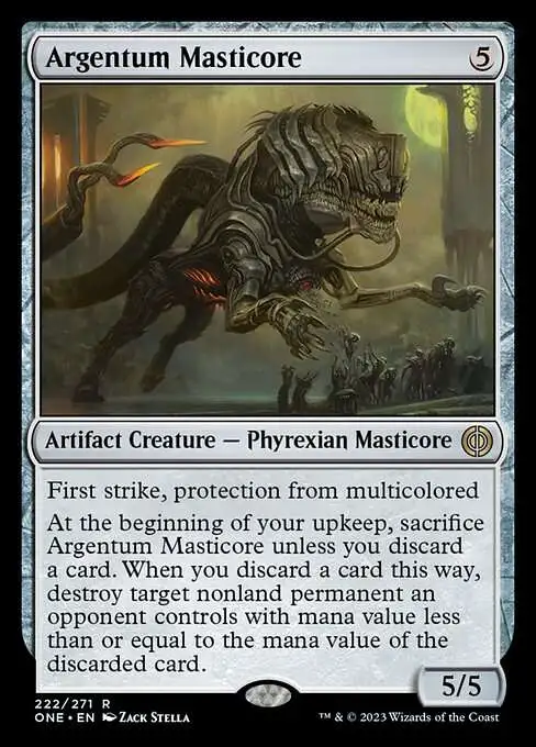 MtG Phyrexia: All Will Be One Rare Argentum Masticore #222