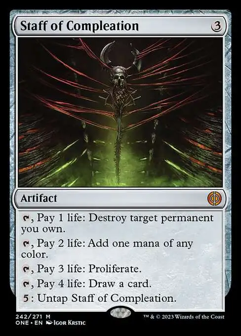 mtg phyrexia all will be one card price list Magic The Gathering Single Mythic Rare Staff of Compleation 242 If life was paid All Will Be One ·