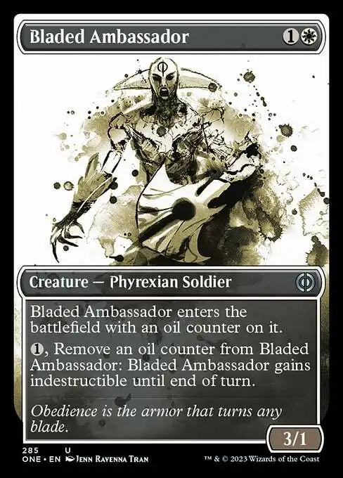 Magic The Gathering Phyrexia All Will Be One Single Card Uncommon Bladed  Ambassador 285 Showcase FOIL - ToyWiz