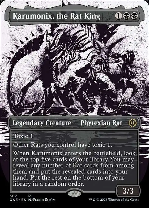 MtG Phyrexia: All Will Be One Rare Karumonix, the Rat King #307 [Showcase]