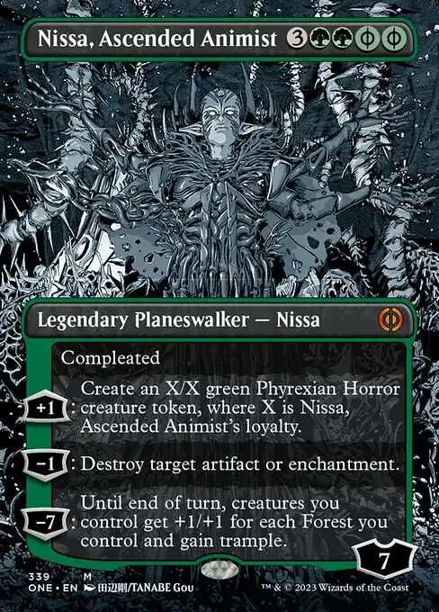 MtG Phyrexia: All Will Be One Mythic Rare Nissa, Ascended Animist #339 [Borderless Planeswalker]