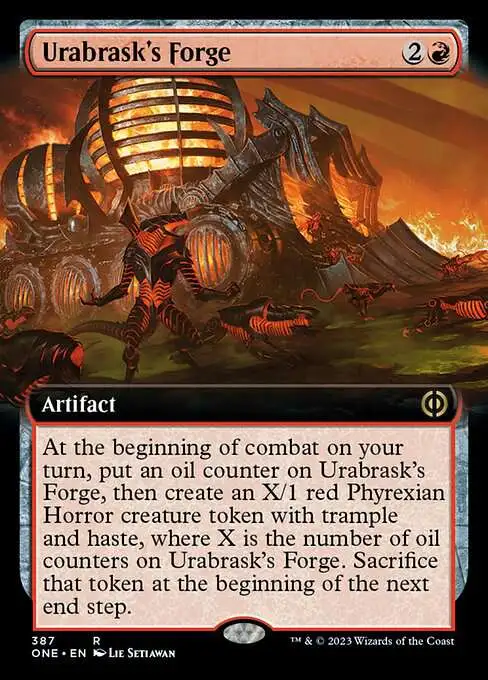 MtG Phyrexia: All Will Be One Rare Urabrask's Forge #387 [Extended Art]