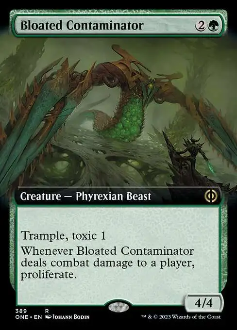 MtG Phyrexia: All Will Be One Rare Bloated Contaminator #389 [Extended Art FOIL]