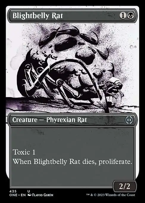 MtG Phyrexia: All Will Be One Common Blightbelly Rat #435 [Compleat Foil]