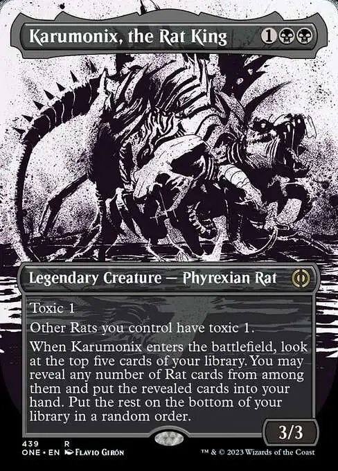 MtG Phyrexia: All Will Be One Rare Karumonix, the Rat King #439 [Compleat Foil]