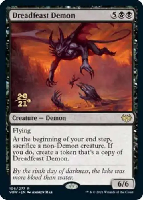 MtG Prerelease & Release Rare Foil Dreadfeast Demon #108