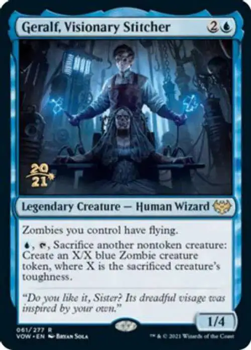 Magic The Gathering Prerelease Release Single Card Rare Geralf, Visionary  Stitcher 61 FOIL - ToyWiz