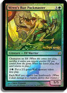 prerelease cards mtg Magic The Gathering Prerelease Release Single Card Promo Wrens Run  Packmaster Lorwyn Prerelease